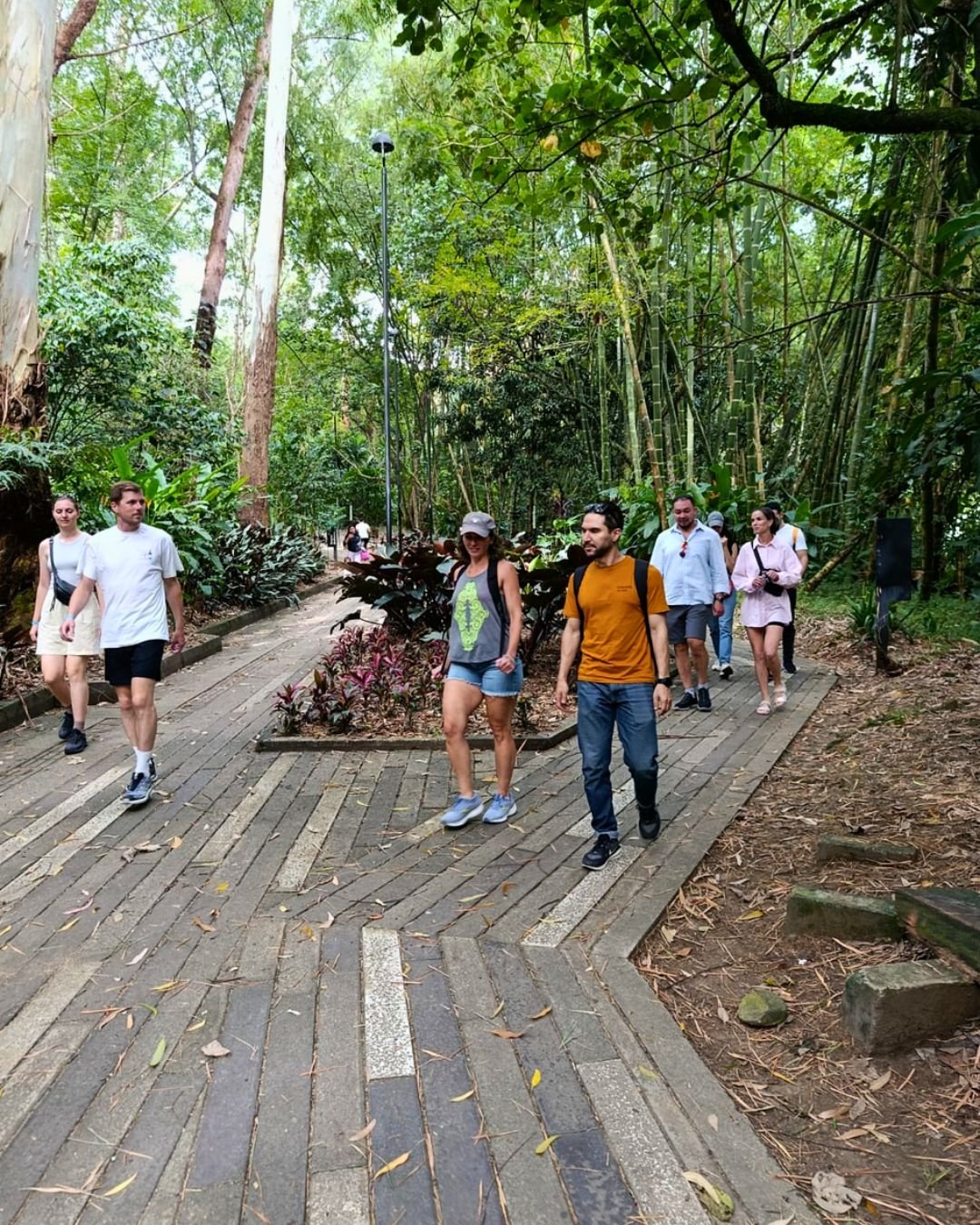Visitors walking through neighborhoods shaped by Medellin’s past