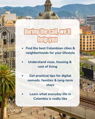 Colombia expat consultation explaining how to find cities, housing and visas