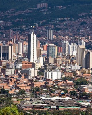City view from El Volador with Medellín’s skyline