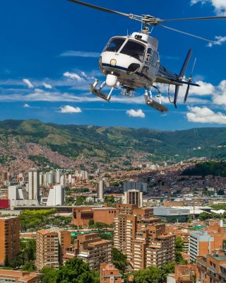 Private Medellin helicopter flight for two passengers