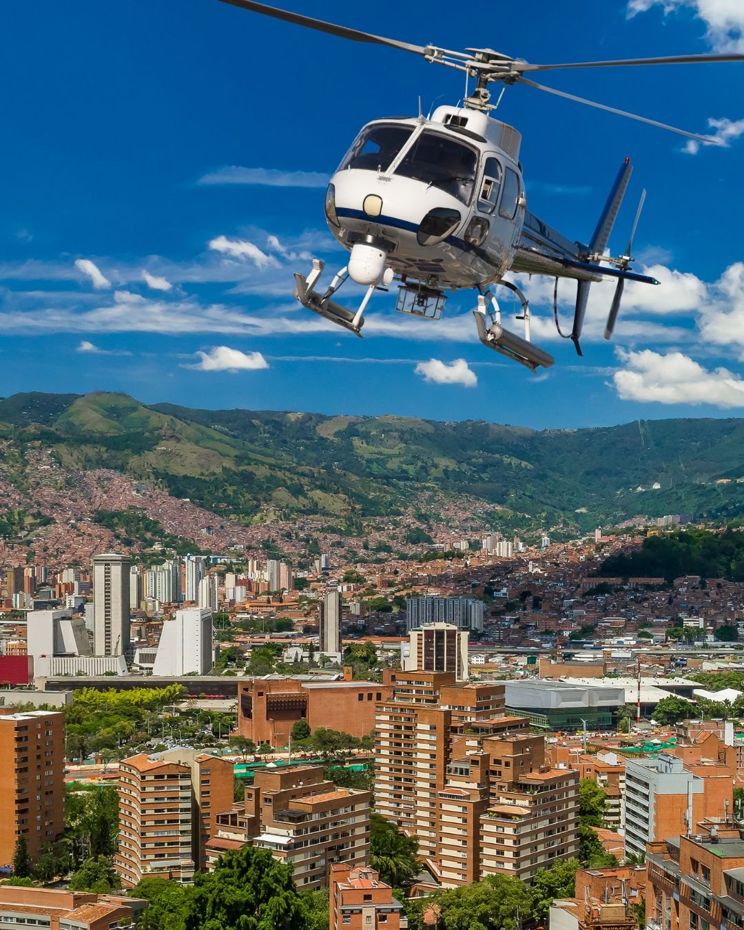 Private Medellin helicopter flight for two passengers