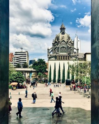 City views showing contrast between past and present Medellin