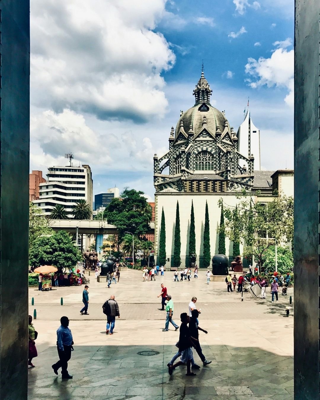City views showing contrast between past and present Medellin